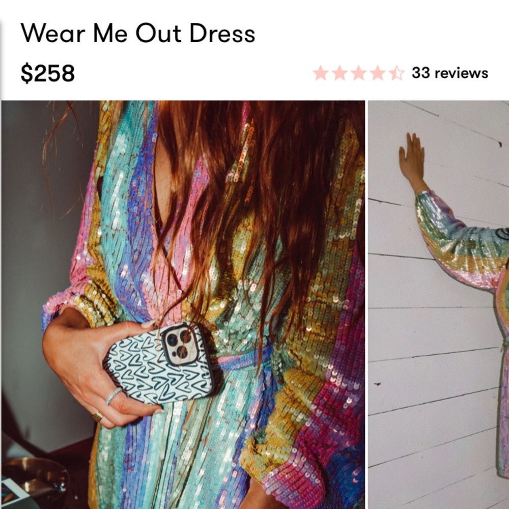 Show Me Your MuMu Wear Me Out Dress - Size M  - Rainbow Beaded Sash Dress